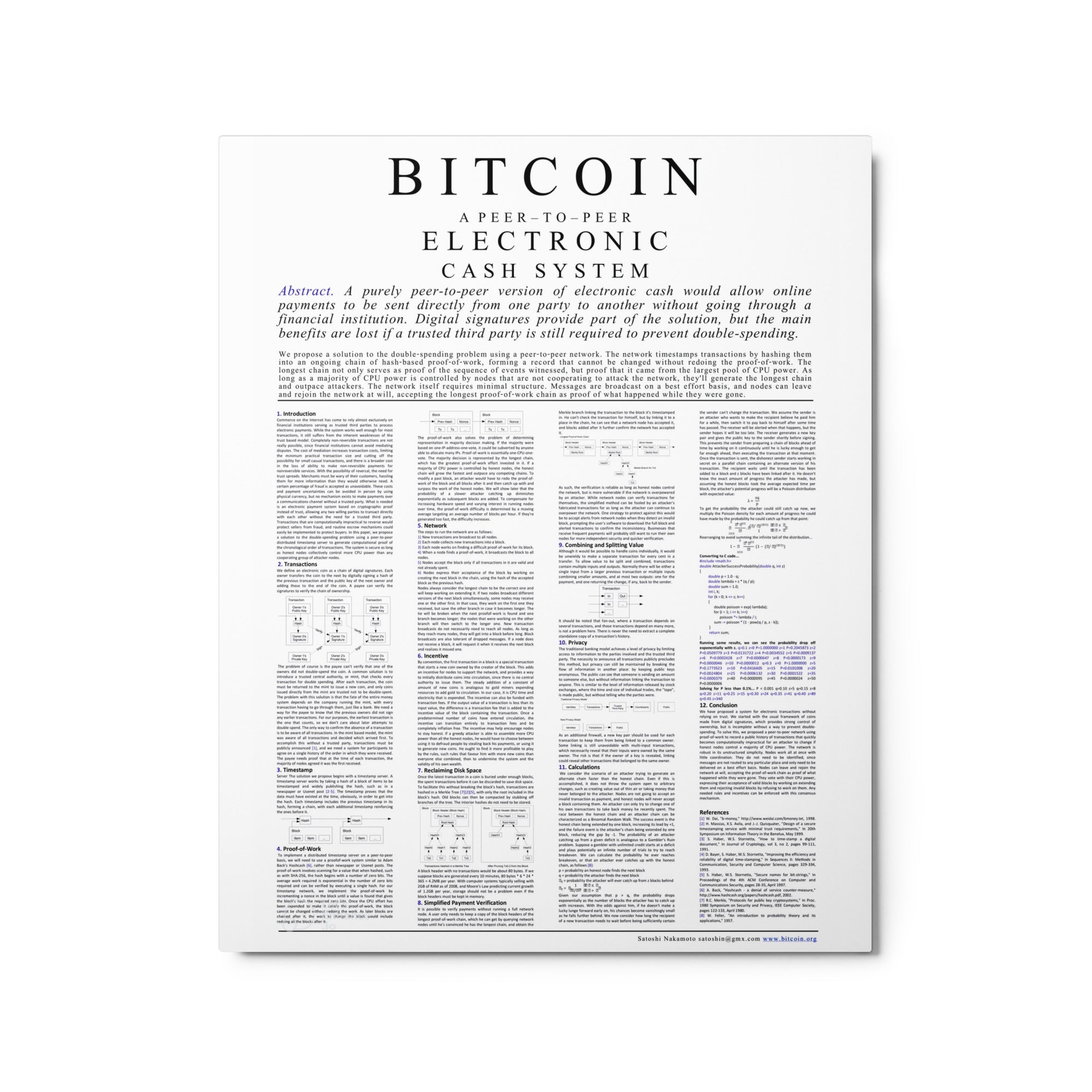 Bitcoin Whitepaper Metal Print
